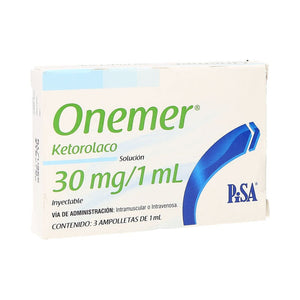 ONEMER INY 30 MG CAJA C/3 AMP C/1 ML