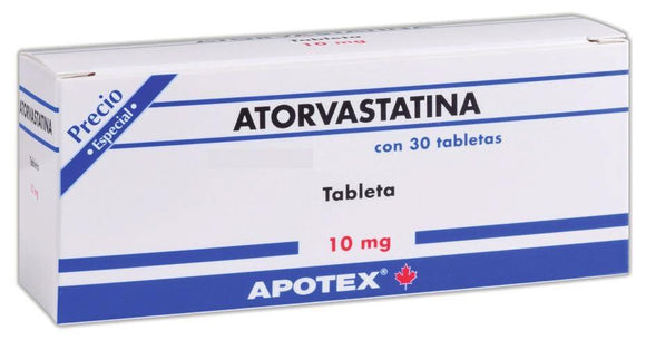 ATORVASTATINA TAB 10 MG CAJA C/30