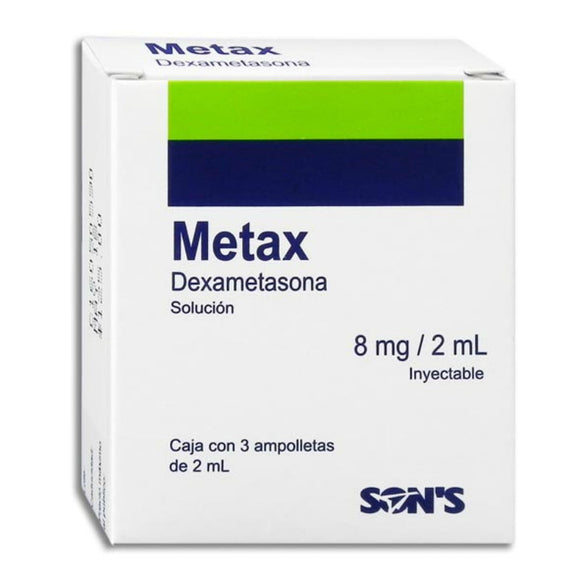 METAX INY 8 MG CAJA C/3 AMP C/2 ML