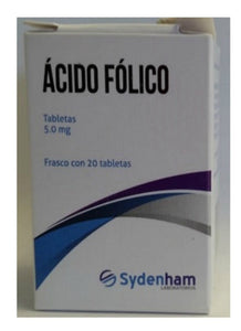 ACIDO FOLICO TAB 5 MG CAJA C/FCO C/20